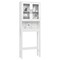 Costway Over the Toilet Storage Cabinet Bathroom Space Saver w/Tempered Glass Door White